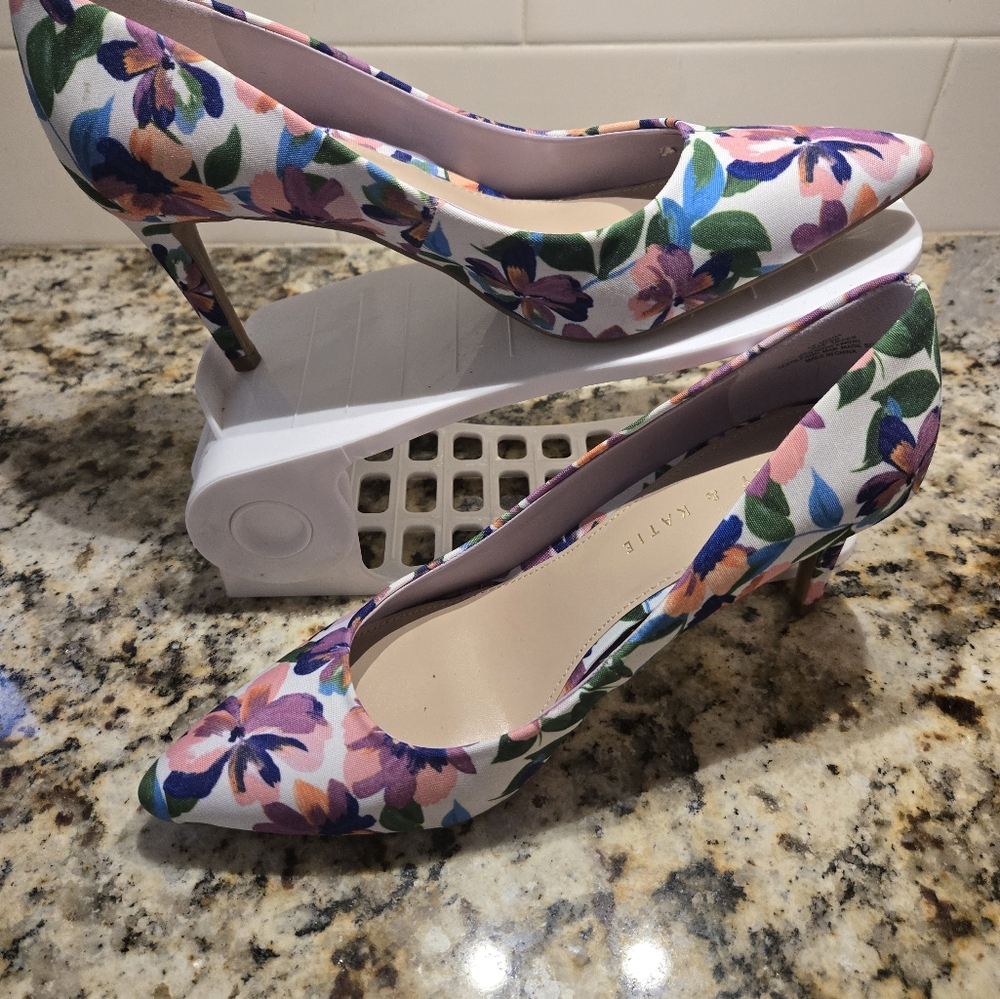 Kelly & Katie Blue and Purple Floral Heels
